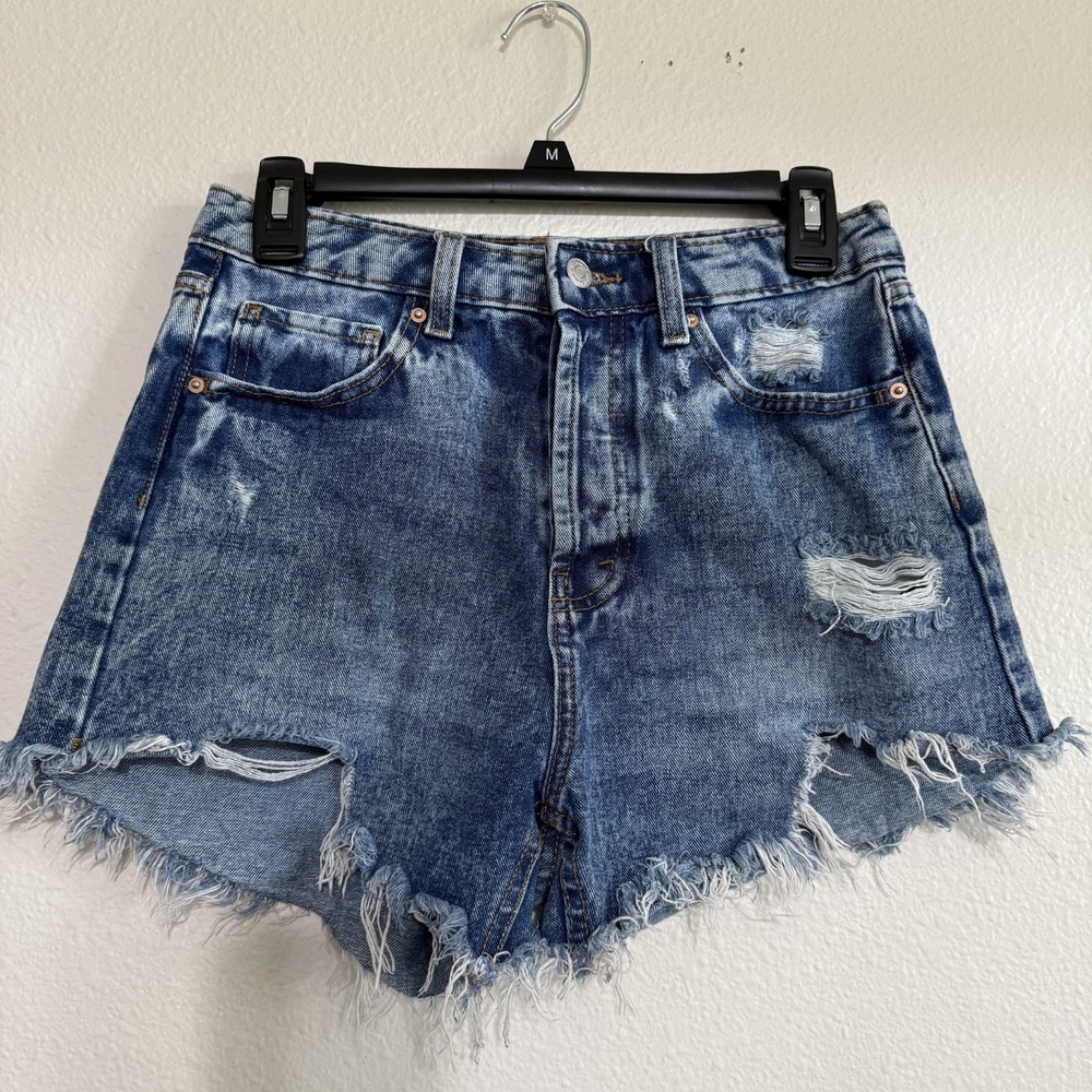 Wild Fable High Rise Cut-Off Shorts Women's Size 4 Blue Denim Distressed Frayed